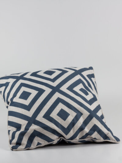 Coussin motif épais bleu