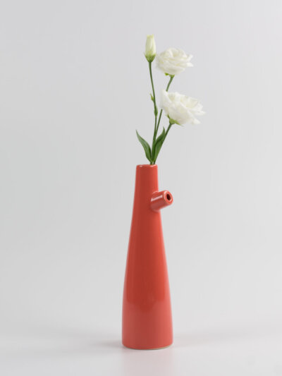Vase déco rouge